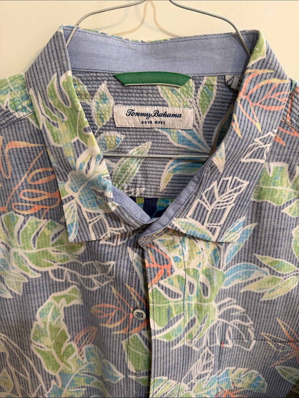 Tommy Bahama Blue Tropical Leaf Short-Sleeve Button-Down Shirt